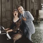 Vintage photo of couple hitting high notes