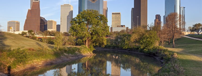 Houston Skyline with Buffalo Bayou