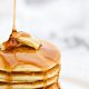 Pancake stack with butter and syrup