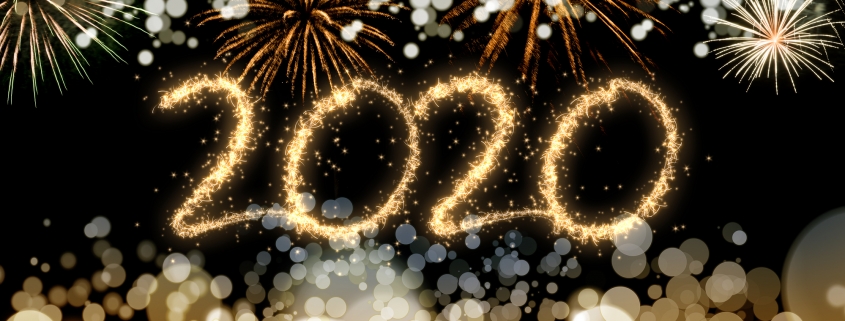2020 New Year fireworks background