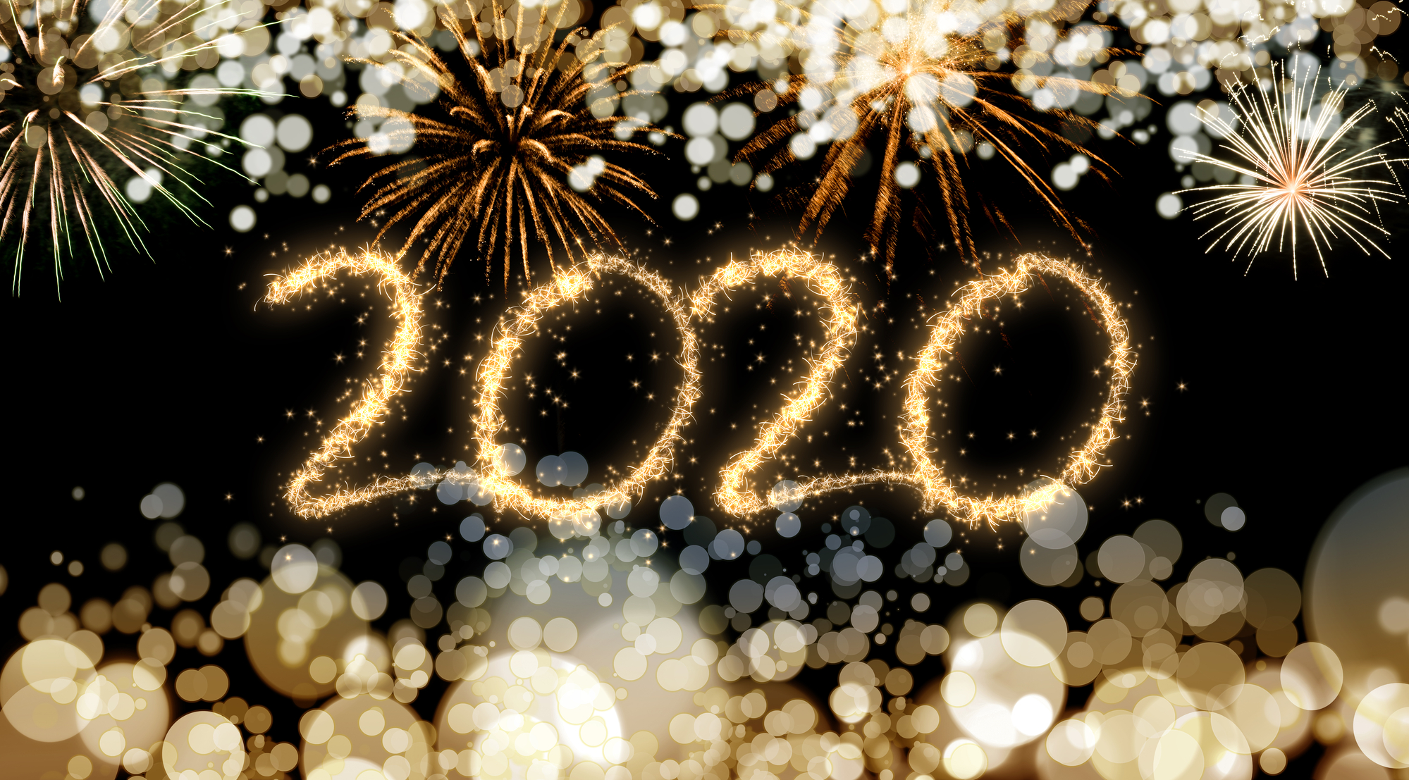 2020 New Year fireworks background
